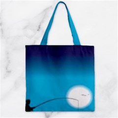 Fishing Zipper Grocery Tote Bag by Sparkle