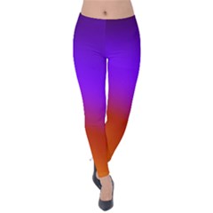 Violet Orange Velvet Leggings by Sparkle