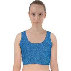 Blue Sparkles Velvet Racer Back Crop Top by ElenaIndolfiStyle