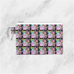 Blue Haired Girl Pattern Black Canvas Cosmetic Bag (small) by snowwhitegirl