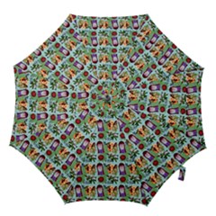 Purple Glasses Girl Pattern Blue Hook Handle Umbrellas (medium) by snowwhitegirl