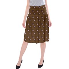 Zodiac Bat Pink Brown Midi Beach Skirt by snowwhitegirl
