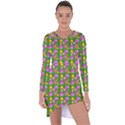 Girl With Hood Cape Heart Lemon Pattern Green Asymmetric Cut-Out Shift Dress View1