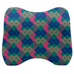 Geo Puzzle Velour Head Support Cushion by tmsartbazaar
