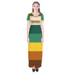 Retro 80s Short Sleeve Maxi Dress by tmsartbazaar