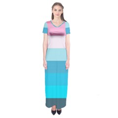 Sea And Sunset Short Sleeve Maxi Dress by tmsartbazaar