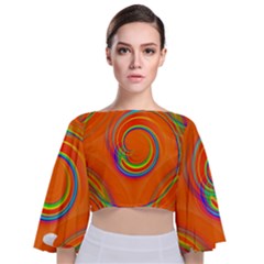  Twirl Tie Back Butterfly Sleeve Chiffon Top by Angelandspot