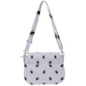 Housefly Drawing Motif Print Pattern Saddle Handbag View3