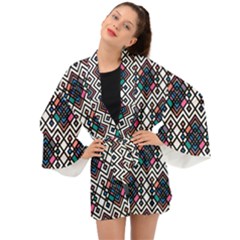 Boho Geometric Long Sleeve Kimono by tmsartbazaar