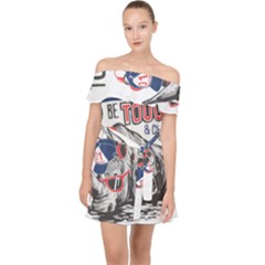 Choose To Be Tough & Chill Off Shoulder Chiffon Dress by Bigfootshirtshop