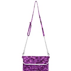 Dark Purple Camouflage Pattern Mini Crossbody Handbag by SpinnyChairDesigns