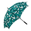 Teal and White Camouflage Pattern Golf Umbrellas View2