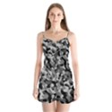 Grey and Black Camouflage Pattern Satin Pajamas Set View1