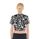 Black and White Camouflage Pattern Cotton Crop Top View2