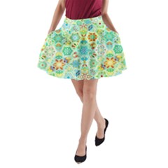 Bright Mosaic A-line Pocket Skirt by ibelieveimages