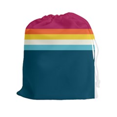 70s Vintage Stripes Drawstring Pouch (2xl) by tmsartbazaar