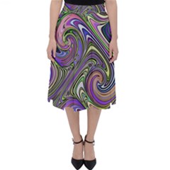 Abstract Art Purple Swirls Pattern Classic Midi Skirt by SpinnyChairDesigns