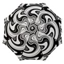 Black and White Swirl Spiral Swoosh Pattern Straight Umbrellas View1
