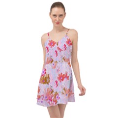 Cosmos Flowers Pink Summer Time Chiffon Dress by DinkovaArt