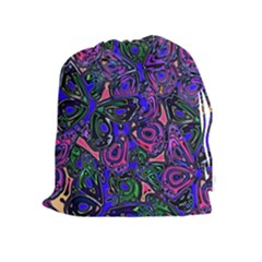 Purple Abstract Butterfly Pattern Drawstring Pouch (xl) by SpinnyChairDesigns