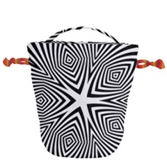 Abstract Zebra Stripes Pattern Drawstring Bucket Bag by SpinnyChairDesigns