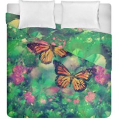 Watercolor Monarch Butterflies Duvet Cover Double Side (king Size) by SpinnyChairDesigns