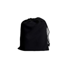 Plain Black Solid Color Drawstring Pouch (small) by FlagGallery