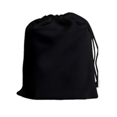 Plain Black Solid Color Drawstring Pouch (2xl) by FlagGallery