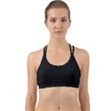 Plain Black Solid Color Back Web Sports Bra View1