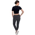 Plain Black Solid Color Short Sleeve Cropped Jacket View2