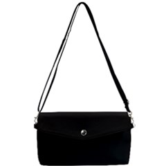 Plain Black Solid Color Removable Strap Clutch Bag by FlagGallery