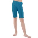 Mosaic Blue Pantone Solid Color Kids  Mid Length Swim Shorts View1