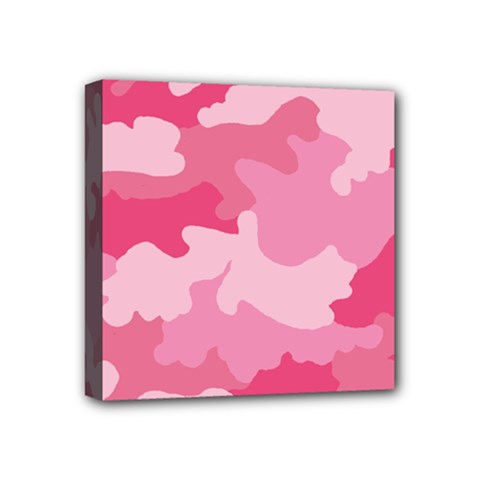 Camo Pink Mini Canvas 4  X 4  (stretched) by MooMoosMumma