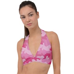 Camo Pink Halter Plunge Bikini Top by MooMoosMumma