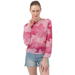 Camo Pink Banded Bottom Chiffon Top by MooMoosMumma