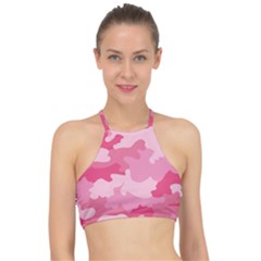 Camo Pink Racer Front Bikini Top by MooMoosMumma