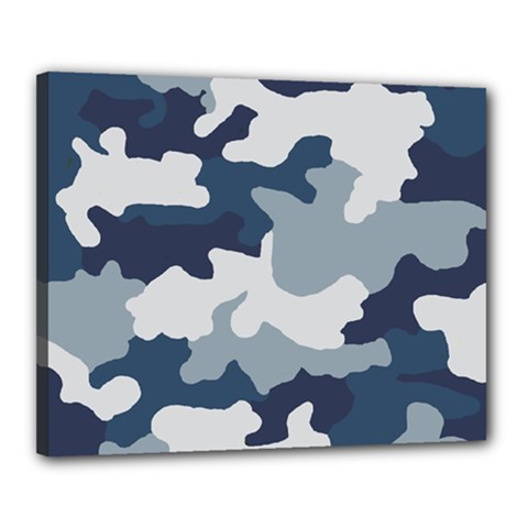 Camo Blue Canvas 20  X 16  (stretched) by MooMoosMumma