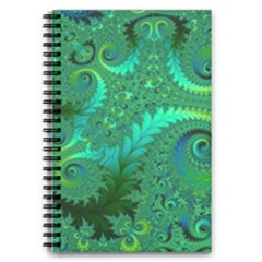 Green Floral Fern Swirls And Spirals 5 5  X 8 5  Notebook by SpinnyChairDesigns
