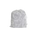 White Abstract Paisley Pattern Drawstring Pouch (Small) View1