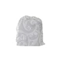 White Abstract Paisley Pattern Drawstring Pouch (Small) View2