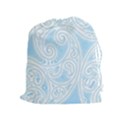 Light Blue and White Abstract Paisley Drawstring Pouch (XL) View1
