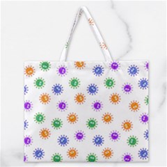 Cartoon Corona Virus Covid 19 Zipper Large Tote Bag by SpinnyChairDesigns