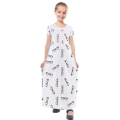 Geek Glasses With Eyes Kids  Short Sleeve Maxi Dress by SpinnyChairDesigns