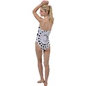 Abstract Black and White Polka Dots Go with the Flow One Piece Swimsuit View2