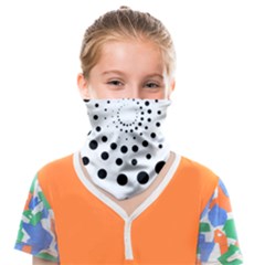 Abstract Black And White Polka Dots Face Covering Bandana (kids) by SpinnyChairDesigns