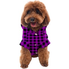 Purple Black Buffalo Plaid Dog Coat by SpinnyChairDesigns