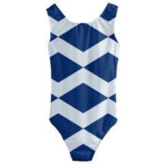 Diamonds Blue Kids  Cut-out Back One Piece Swimsuit by MooMoosMumma