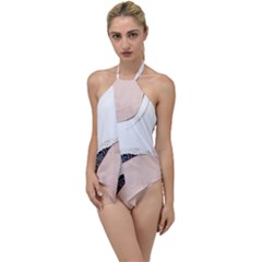 Pink And Blue Marble Go With The Flow One Piece Swimsuit by kiroiharu