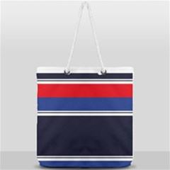 Casual Uniform Stripes Full Print Rope Handle Tote (large) by tmsartbazaar