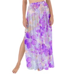 Purple Spring Flowers Maxi Chiffon Tie-up Sarong by DinkovaArt